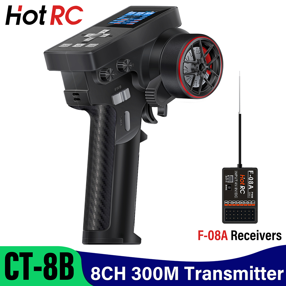 Radio Transmitter 2.4Ghz - جديد HotRC CT-8B 8CH ناقل موجات
