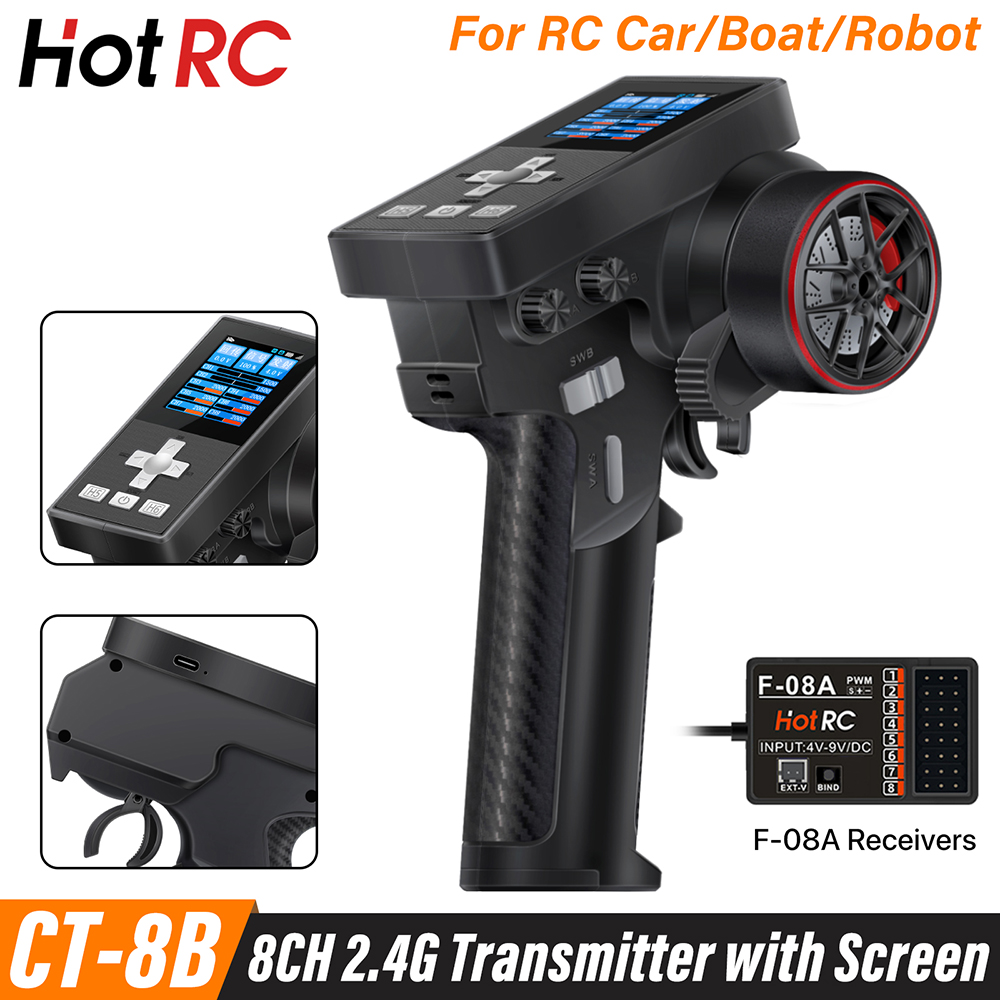 جديد HotRC CT-8B 8CH ناقل موجا - مراجعة Radio Transmitter 2.4Ghz وسعره